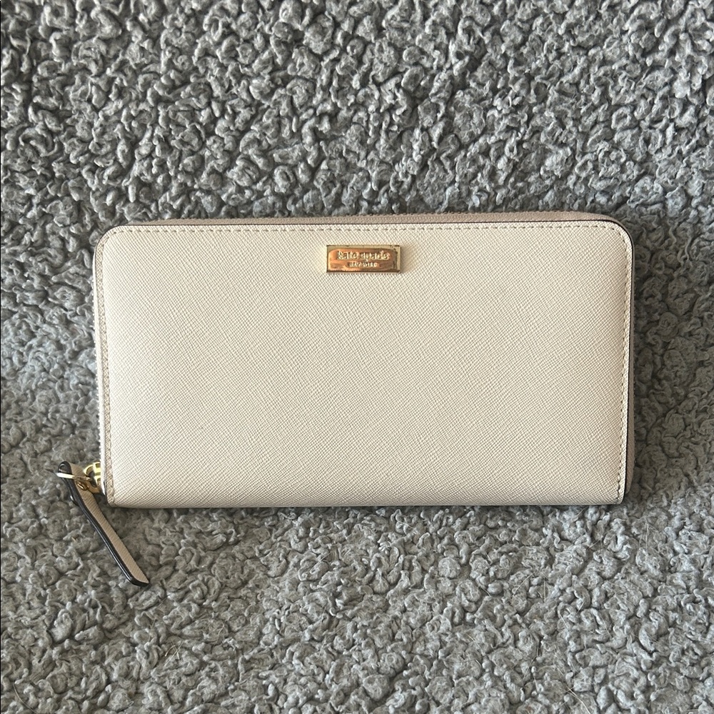 Kate Spade Beige Zip-Around Wallet